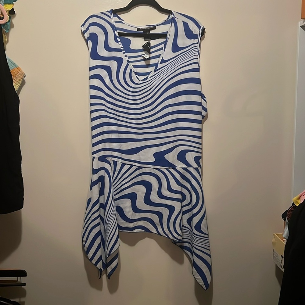 Blue & White Peplum